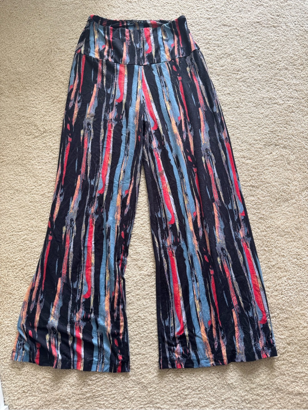 Arolina Womens Wide-Leg Striped Palazzo Pants - Black Multi